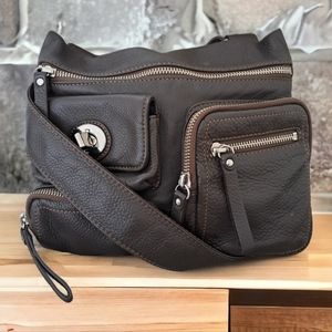 Danier leather shoulder bag crossbody bag adjustable strap 4 pockets